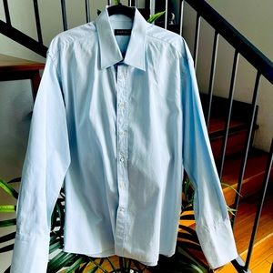 CANALI MENS DRESS SHIRT SIZE 17 1/2. AMAZING CONDITION.